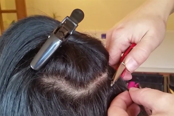 How to Apply Fusion/Pre-bounded Hair Extensions,Step Six