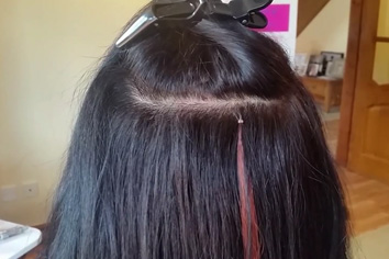 How to Apply Fusion/Pre-bounded Hair Extensions,Step Eight